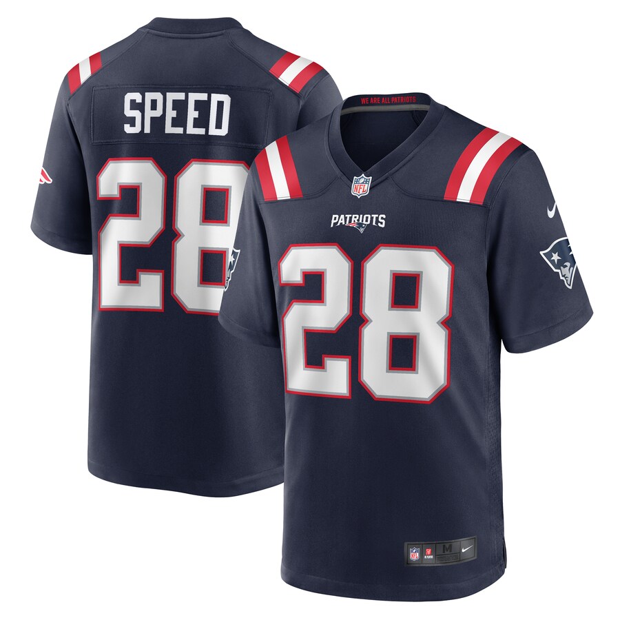 Men's New England Patriots Ameer Speed Nike  Navy Team Game Jersey - Puhuasuan