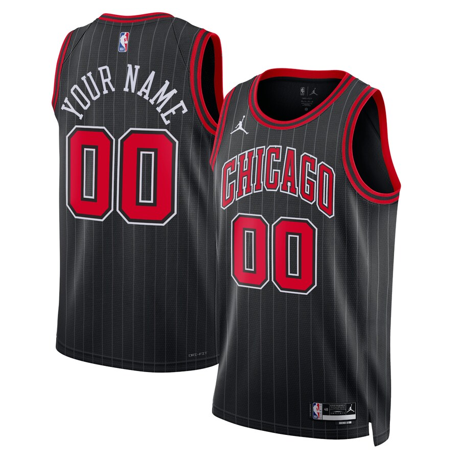 Unisex Chicago Bulls Jordan Brand Black 2022/23 Swingman Custom Jersey - Statement Edition - Puhuasuan