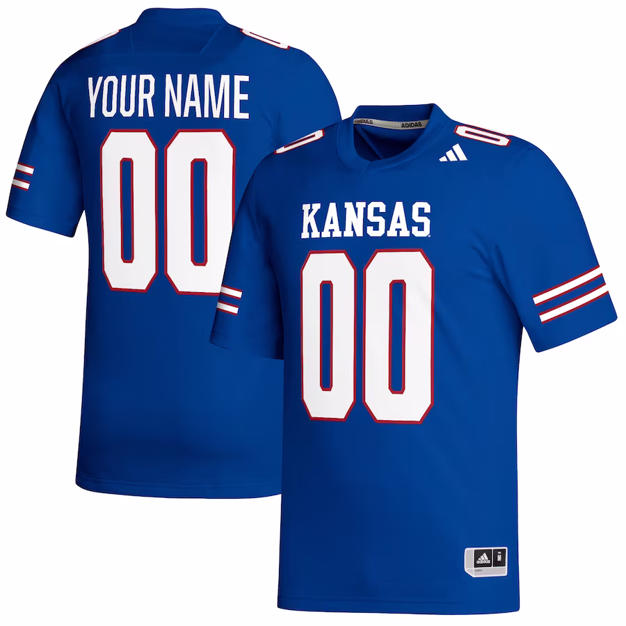 Kansas Jayhawks adidas Replica Custom Football Jersey - Royal - Puhuasuan