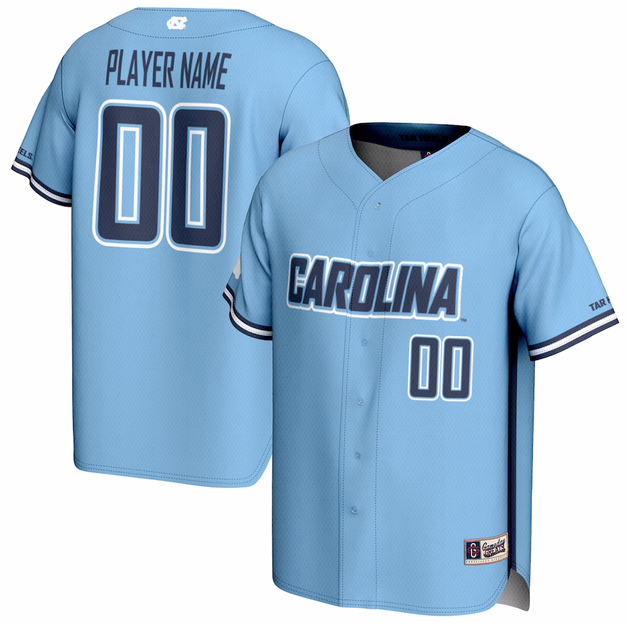 North Carolina Tar Heels GameDay Greats Unisex NIL Pick-A-Player Baseball Lightweight Jersey - Carolina Blue - Puhuasuan