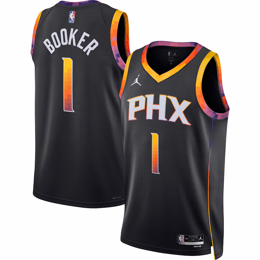 Unisex Phoenix Suns Devin Booker Jordan Brand Black Swingman Jersey - Statement Edition - Puhuasuan