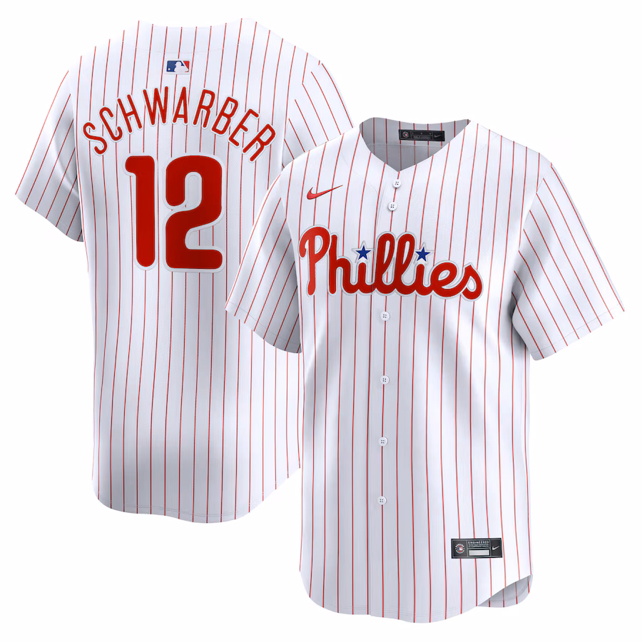 Men's Philadelphia Phillies Kyle Schwarber Nike White Home Limited Player Jersey - Puhuasuan