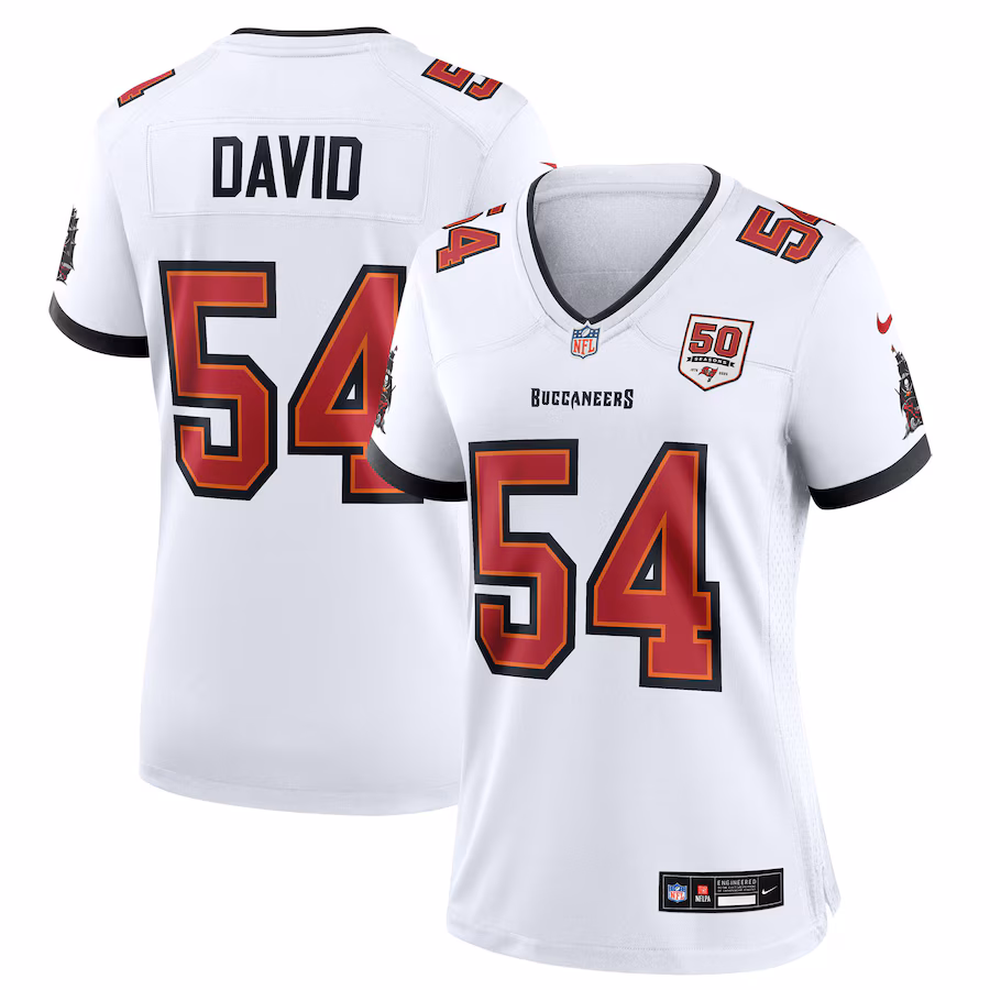 Women's Tampa Bay Buccaneers Lavonte David Nike White 50th Anniversary Game Jersey - Puhuasuan