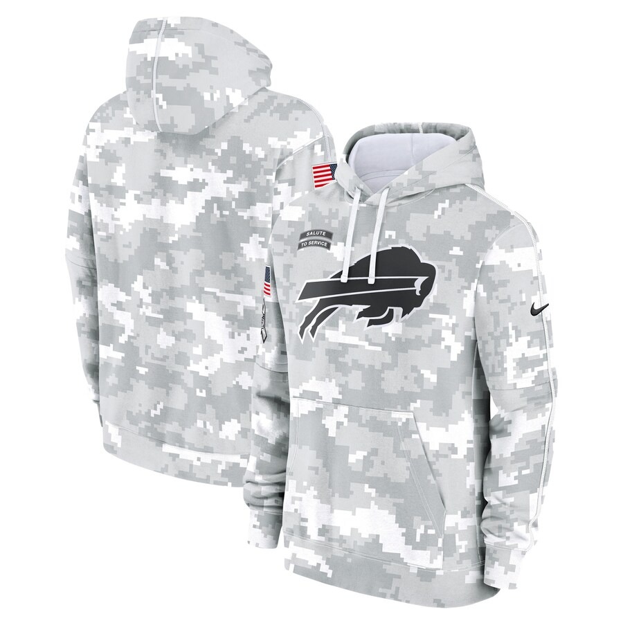 Men's Buffalo Bills Nike Arctic Camo 2024 Salute to Service Club Fleece Pullover Hoodie - Puhuasuan