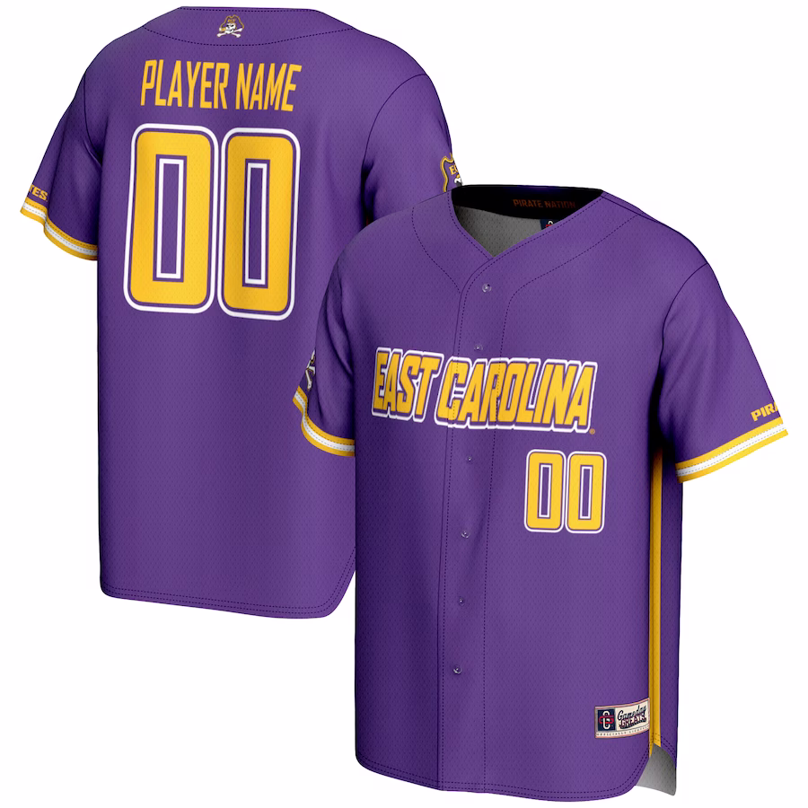 ECU Pirates GameDay Greats Youth NIL Pick-A-Player Lightweight Baseball Jersey - Purple - Puhuasuan