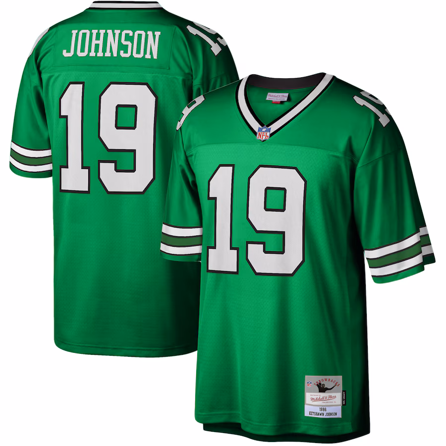 Men's New York Jets Keyshawn Johnson Mitchell & Ness Kelly Green Legacy Replica Jersey - Puhuasuan
