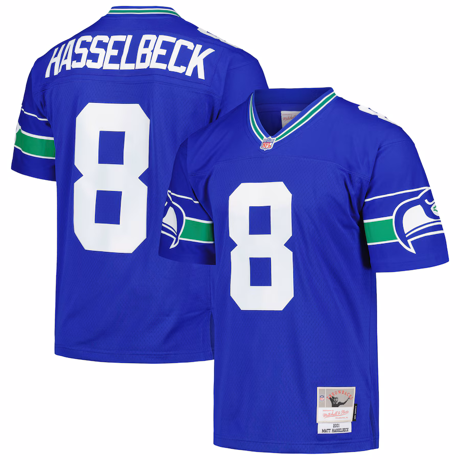 Men's Seattle Seahawks Matt Hasselbeck Mitchell & Ness Royal Legacy Replica Jersey - Puhuasuan