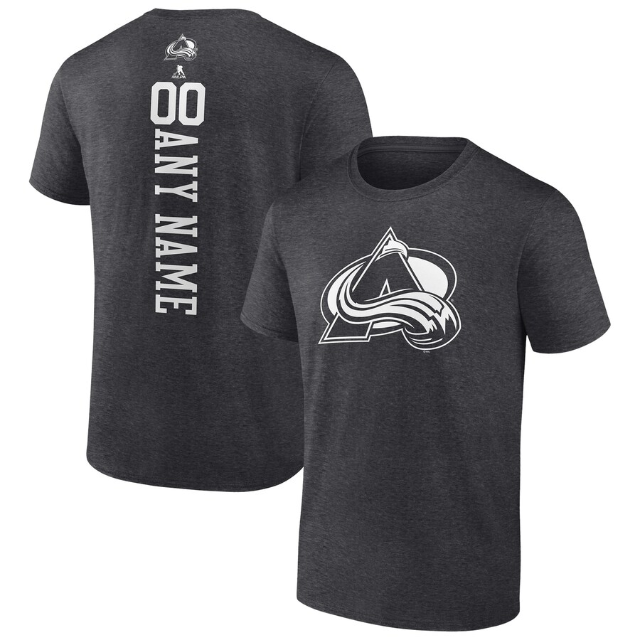 Men's Colorado Avalanche Heathered Charcoal Personalized One Color T-Shirt - Puhuasuan