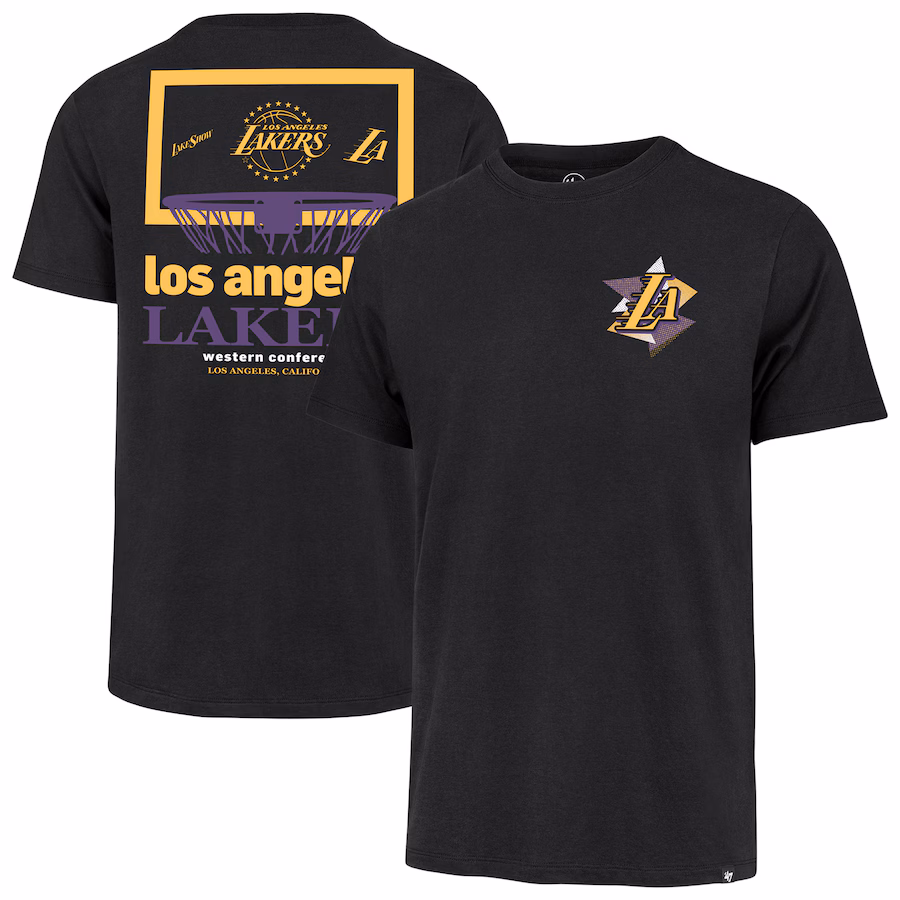 Men's Los Angeles Lakers  '47 Black City Edition Backboard Franklin T-Shirt - Puhuasuan