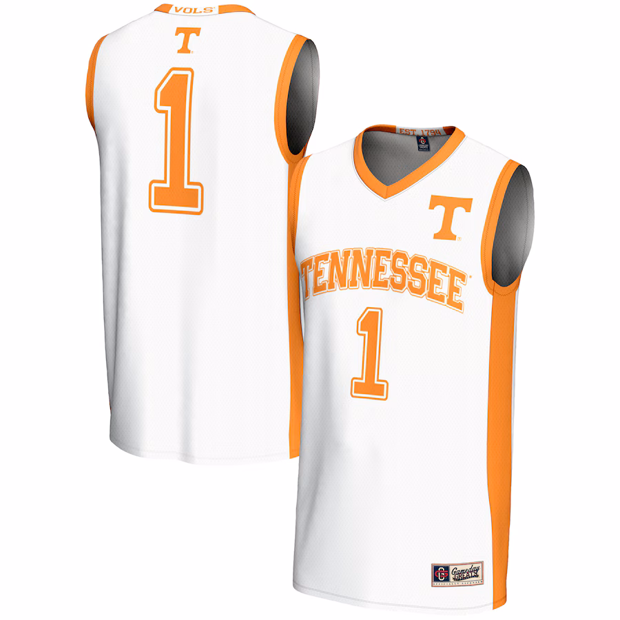 Youth GameDay Greats #1 White Tennessee Volunteers Lightweight Basketball Jersey - Puhuasuan