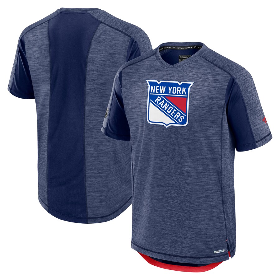 Men's New York Rangers Fanatics Navy Authentic Pro Rink Tech T-Shirt - Puhuasuan