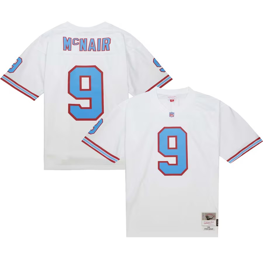 Men's Tennessee Oilers Steve McNair Mitchell & Ness White Legacy Replica Jersey - Puhuasuan