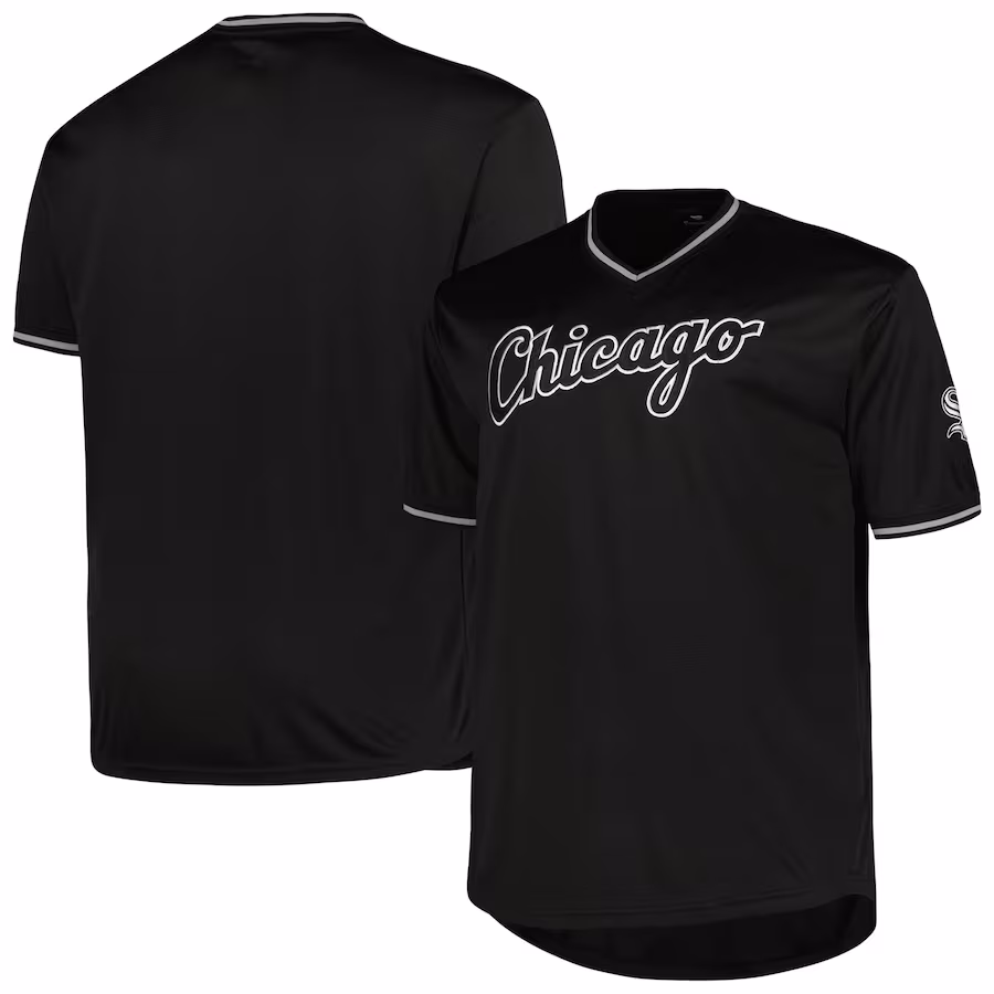 Men's Chicago White Sox Profile Black Big & Tall Pop Fashion Jersey - Puhuasuan