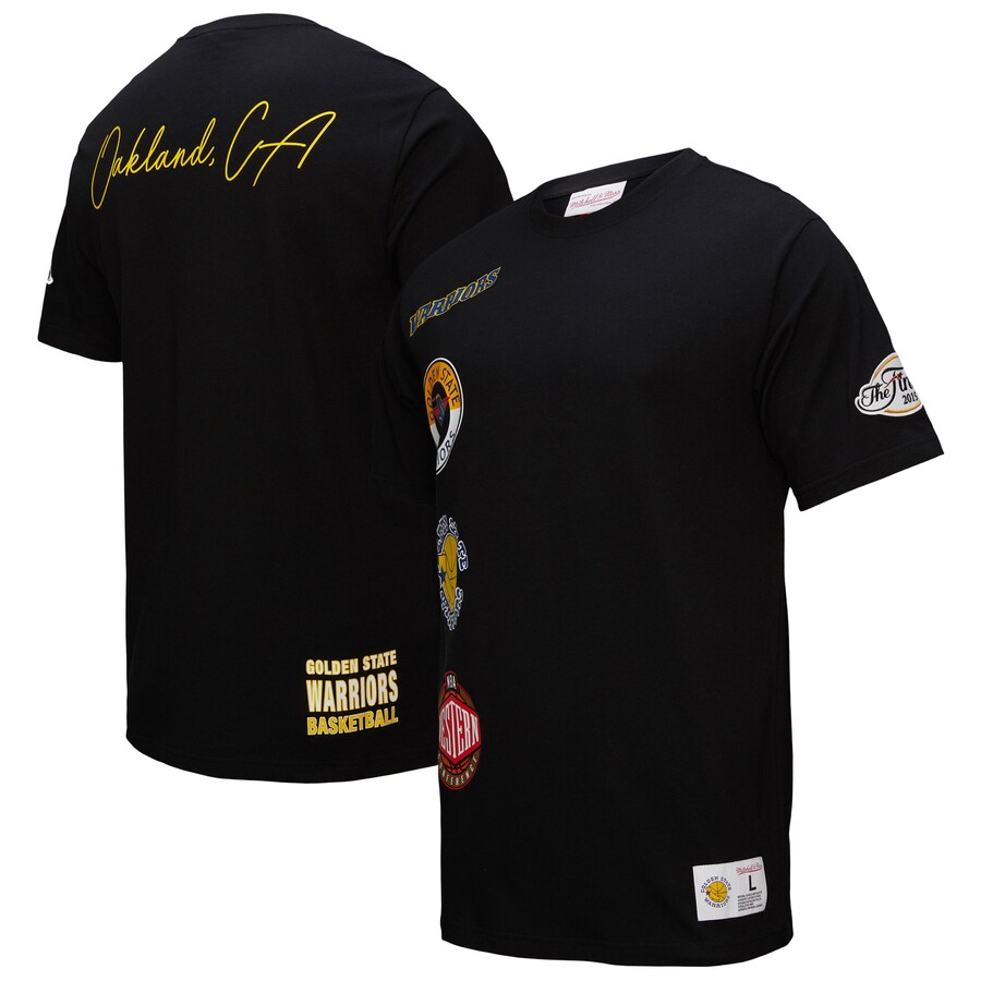 Men's Golden State Warriors Black Black Out Collection Vintage Premium T-Shirt - Puhuasuan