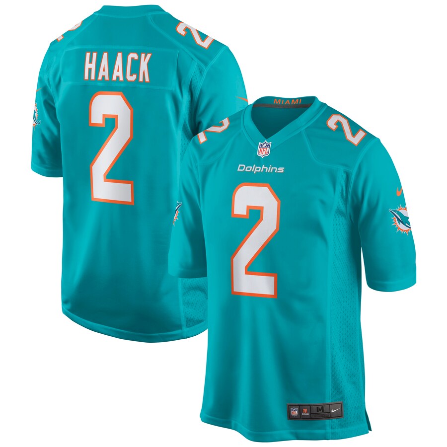Men's Miami Dolphins Matt Haack Nike Aqua Game Jersey - Puhuasuan