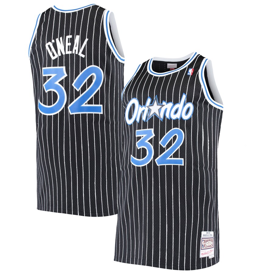 Men's Orlando Magic Shaquille O'Neal Mitchell & Ness Black Big & Tall Hardwood Classics Jersey - Puhuasuan