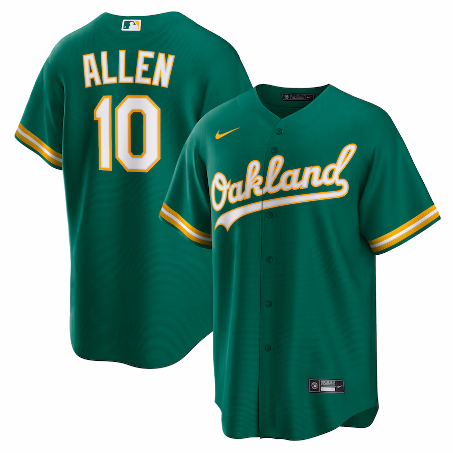 Men's Oakland Athletics Nick Allen Nike Kelly Green Alternate Replica Jersey - Puhuasuan