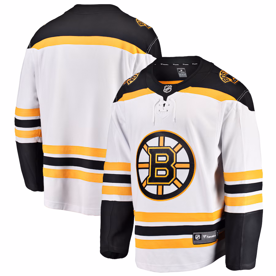 Youth Boston Bruins Fanatics White Away Breakaway Jersey - Puhuasuan
