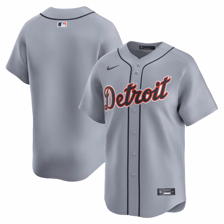 Men's Detroit Tigers  Nike Gray Road Limited Jersey - Puhuasuan