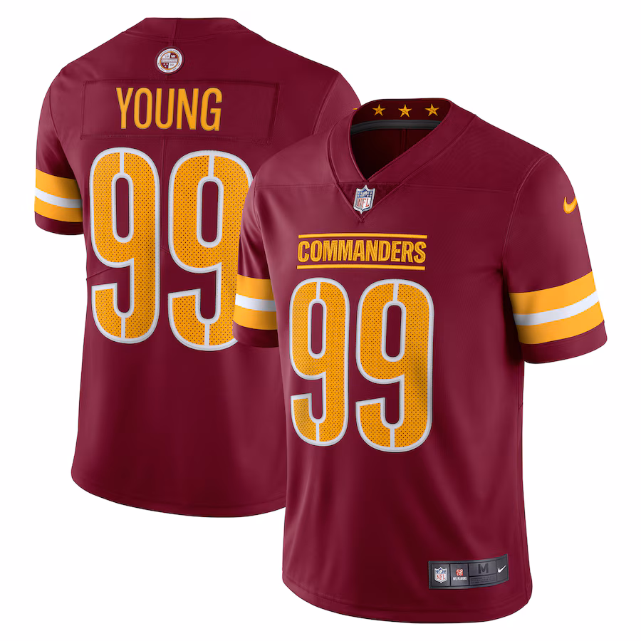 Men's Washington Commanders Chase Young Nike Burgundy Vapor Limited Jersey - Puhuasuan