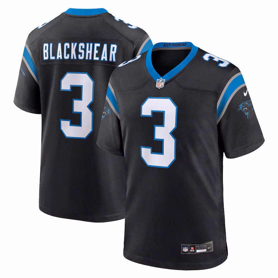Men's Carolina Panthers Raheem Blackshear Nike Black Team Game Jersey - Puhuasuan
