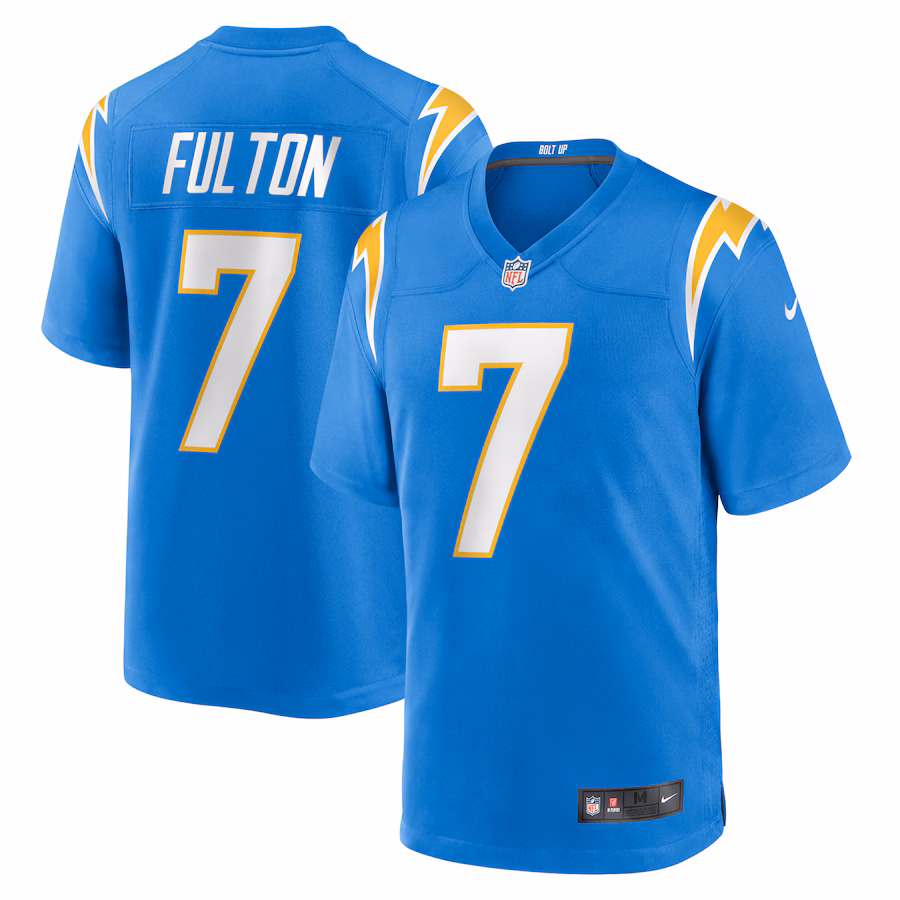Men's Los Angeles Chargers Kristian Fulton Nike Powder Blue Team Game Jersey - Puhuasuan