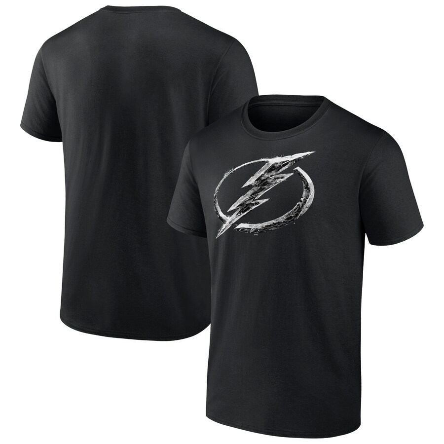 Men's Tampa Bay Lightning Black Iced Out T-Shirt - Puhuasuan