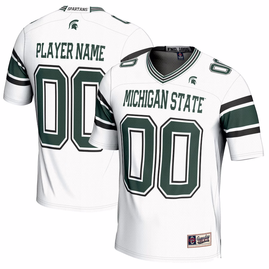 Michigan State Spartans GameDay Greats Youth NIL Pick-A-Player Football Jersey - White - Puhuasuan