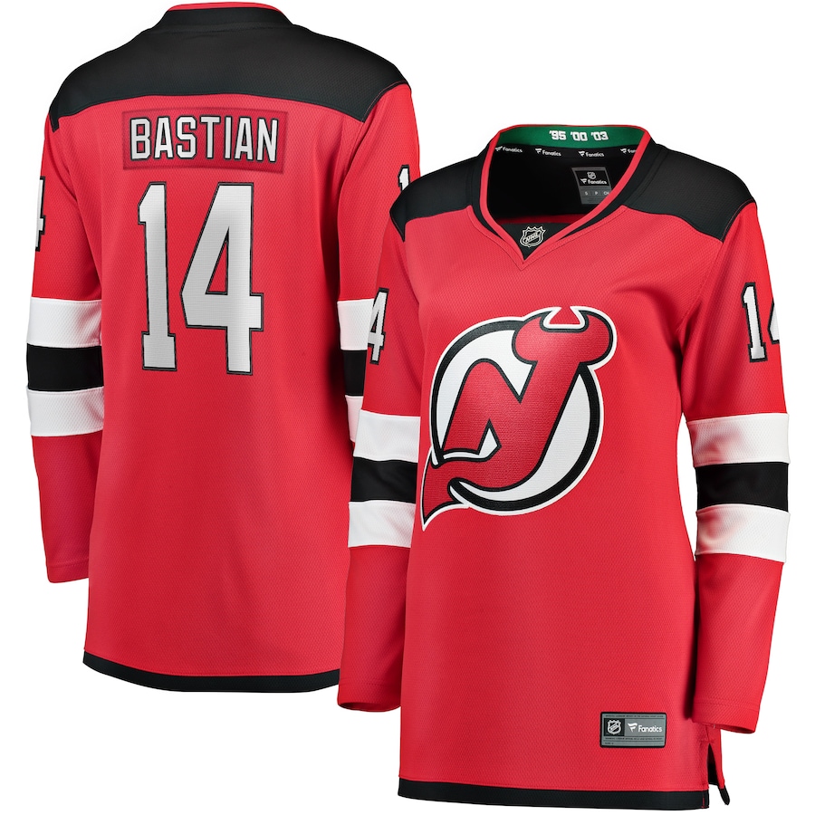 Women's New Jersey Devils Nathan Bastian Fanatics Red Home Team Breakaway Player Jersey - Puhuasuan