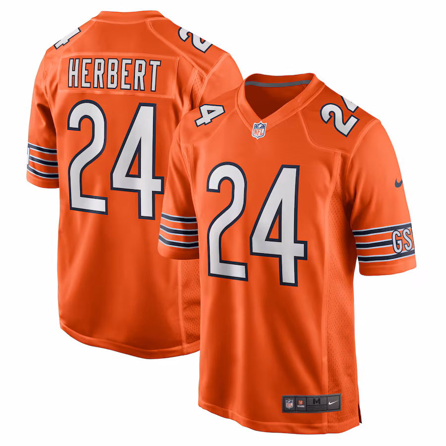 Men's Chicago Bears Khalil Herbert Nike Orange Alternate Game Player Jersey - Puhuasuan