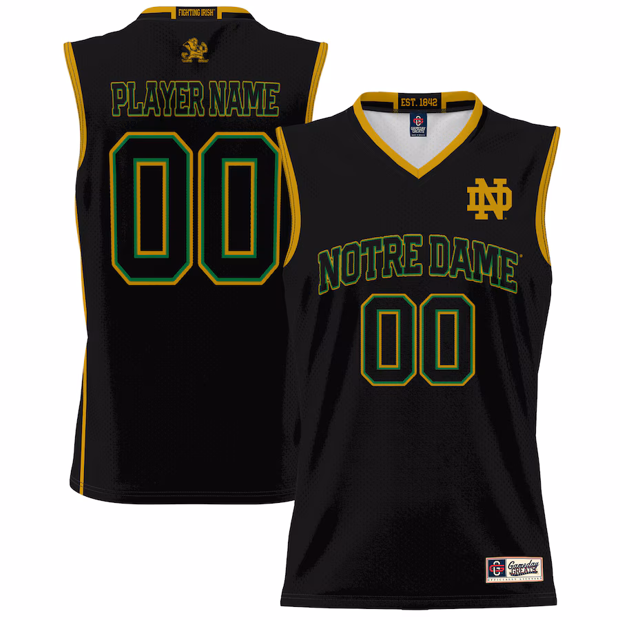 Notre Dame Fighting Irish GameDay Greats Youth NIL Pick-A-Player Lightweight Basketball Jersey - Black - Puhuasuan