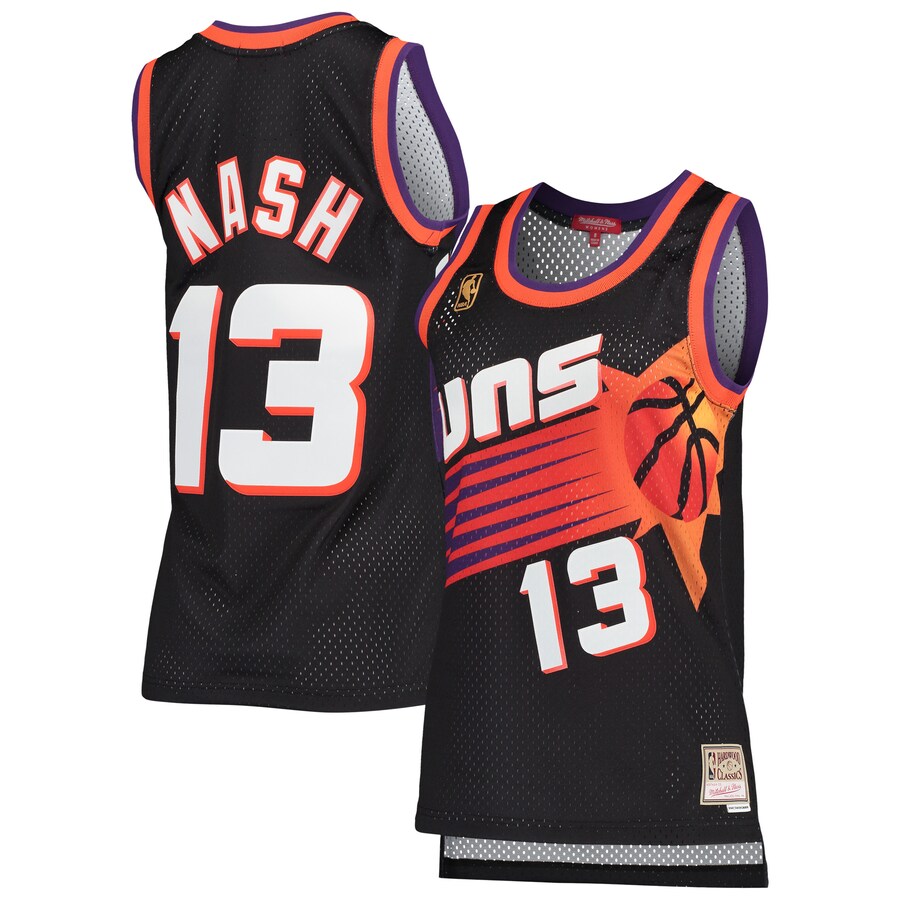 Women's Phoenix Suns Steve Nash Mitchell & Ness Black  Hardwood Classics Swingman Jersey - Puhuasuan