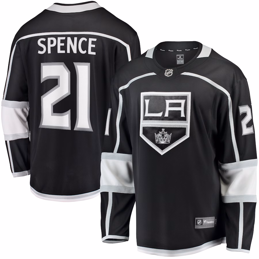 Men's Los Angeles Kings Jordan Spence Fanatics Black Home Premier Breakaway Player Jersey - Puhuasuan