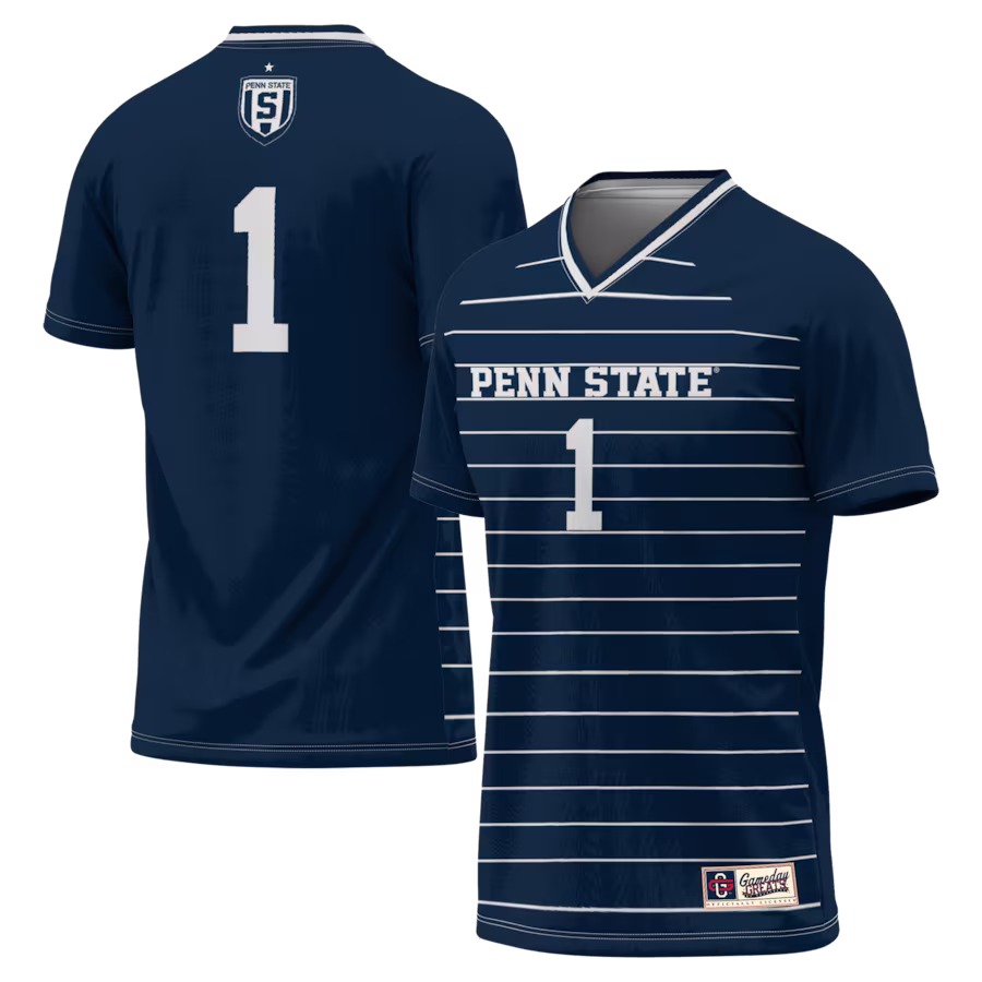 #1 Penn State Nittany Lions GameDay Greats Unisex Women's Soccer Lightweight Fashion Jersey - Navy - Puhuasuan
