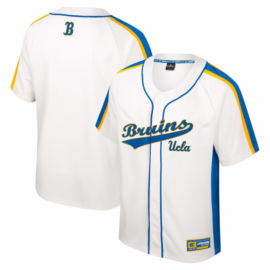 UCLA Bruins Colosseum Ruth Button-Up Baseball Jersey - Cream - Puhuasuan