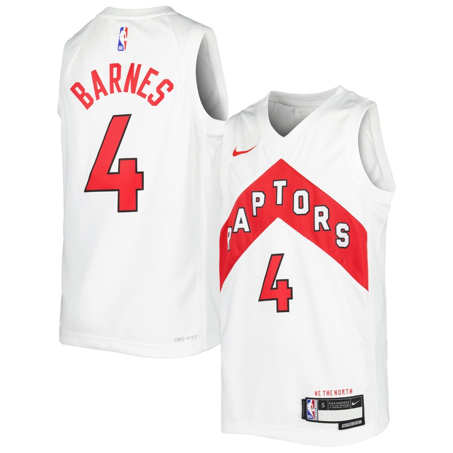 Youth Toronto Raptors Scottie Barnes Nike White Swingman Jersey - Association Edition - Puhuasuan