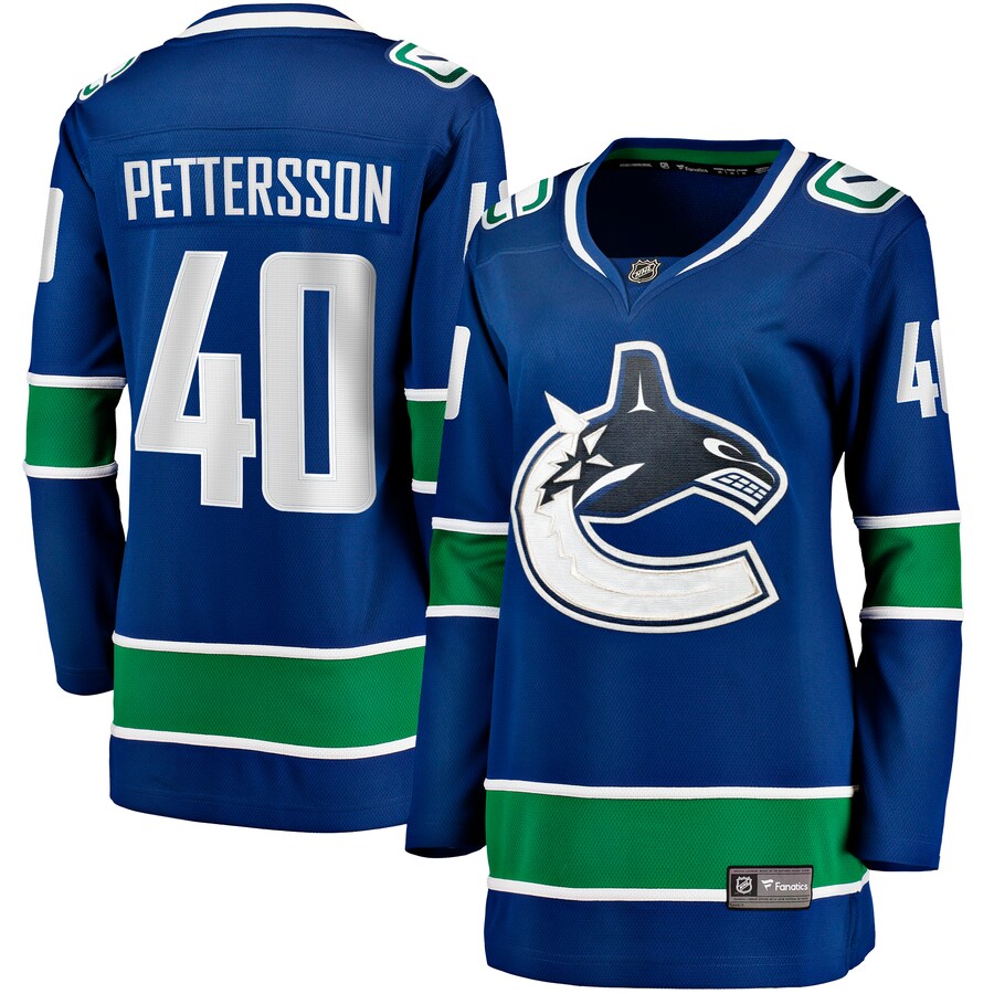 Women's Vancouver Canucks Elias Pettersson Fanatics Branded Blue Home Breakaway Player Jersey - Puhuasuan