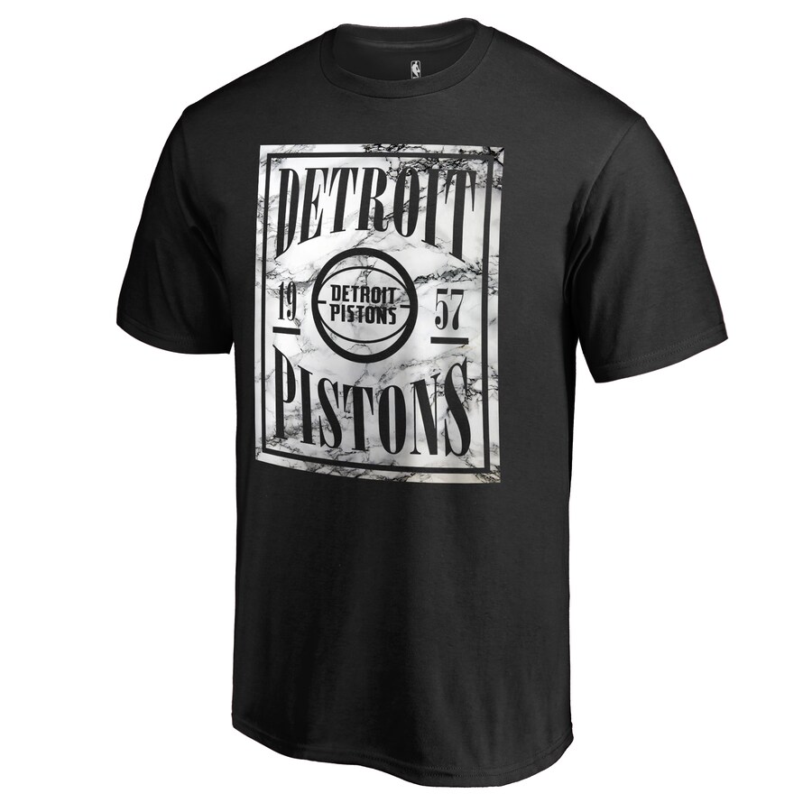 Men's Detroit Pistons Black Court Vision T-Shirt - Puhuasuan