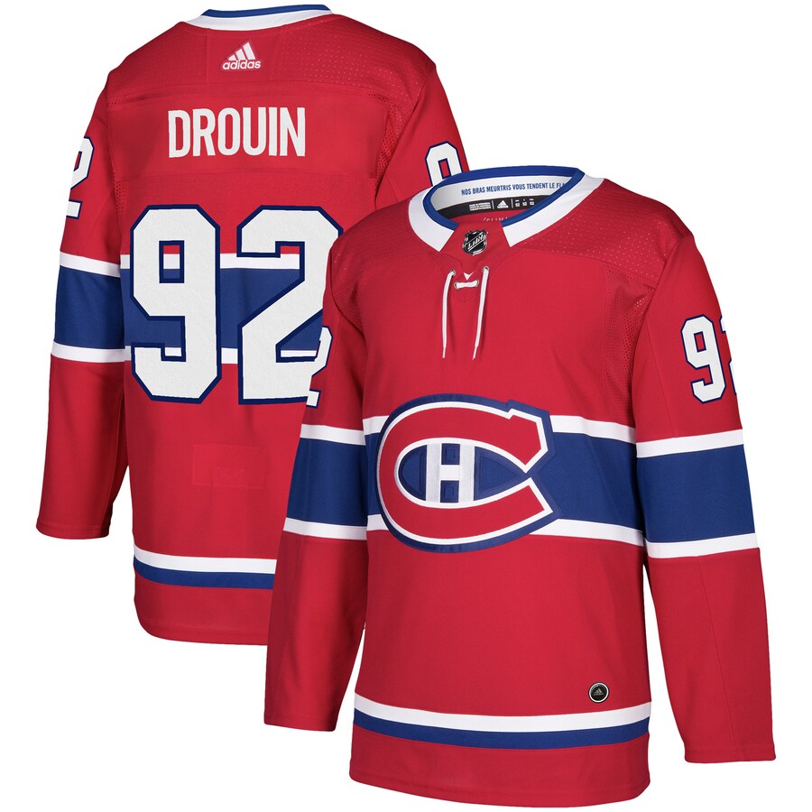 Men's Montreal Canadiens Jonathan Drouin adidas Red Authentic Player Jersey - Puhuasuan
