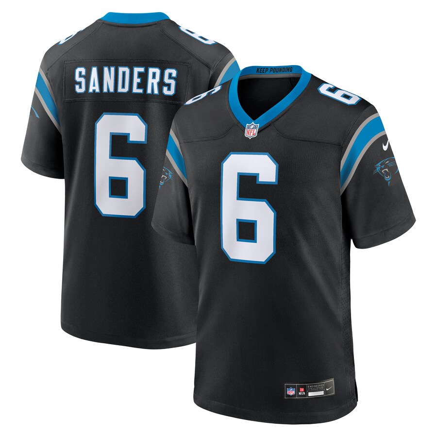 Men's Carolina Panthers Miles Sanders Nike Black Game Player Jersey - Puhuasuan