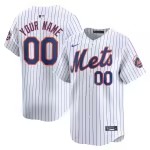 Youth New York Mets Nike White Home Limited Custom Jersey - Puhuasuan