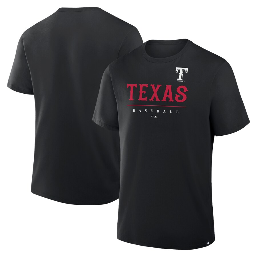 Men's Texas Rangers Fanatics Black Color Pop Legacy Clubhouse T-Shirt - Puhuasuan