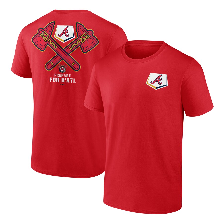 Men's Atlanta Braves Red BATL T-Shirt - Puhuasuan