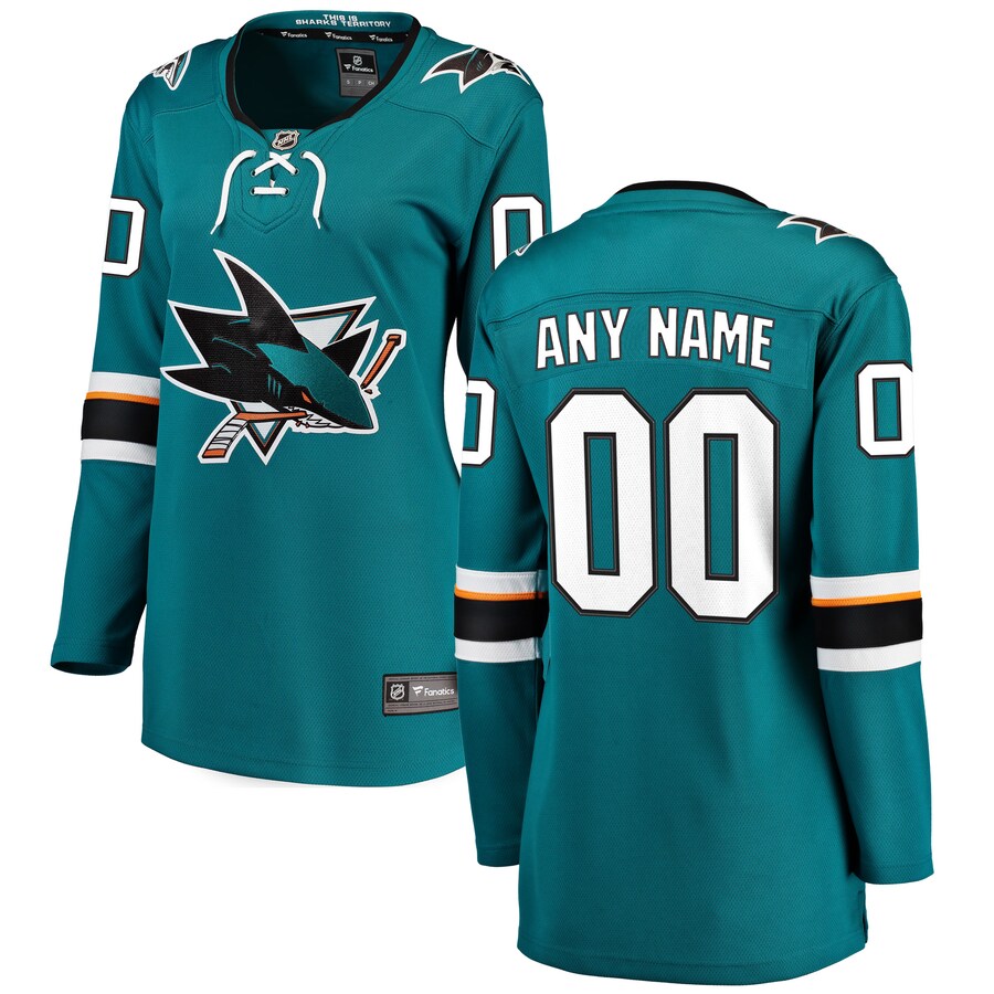 Women's San Jose Sharks Fanatics Branded Teal 2021/22 Home Breakaway Custom Jersey - Puhuasuan
