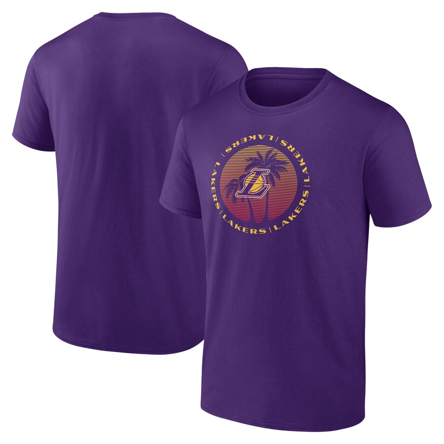 Men's Los Angeles Lakers Purple Announcer T-Shirt - Puhuasuan