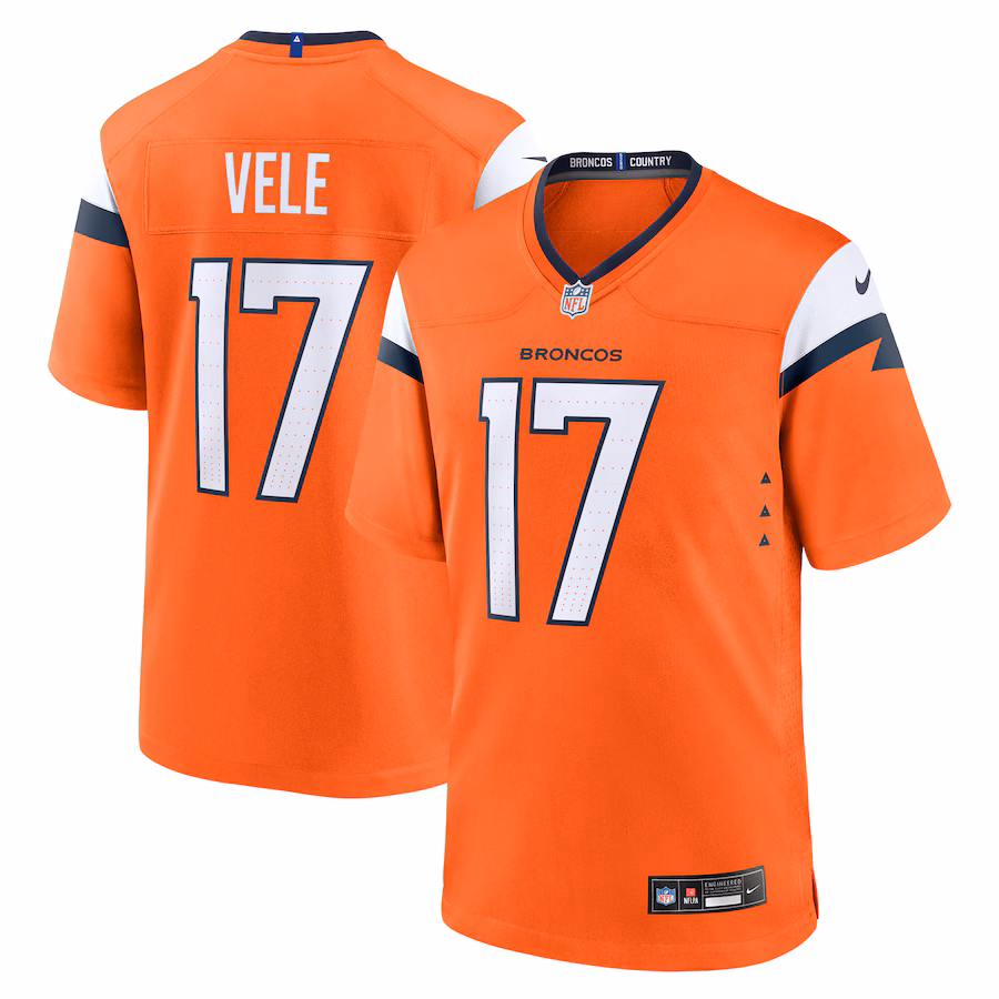 Men's Denver Broncos Devaughn Vele Nike Orange Team Game Jersey - Puhuasuan
