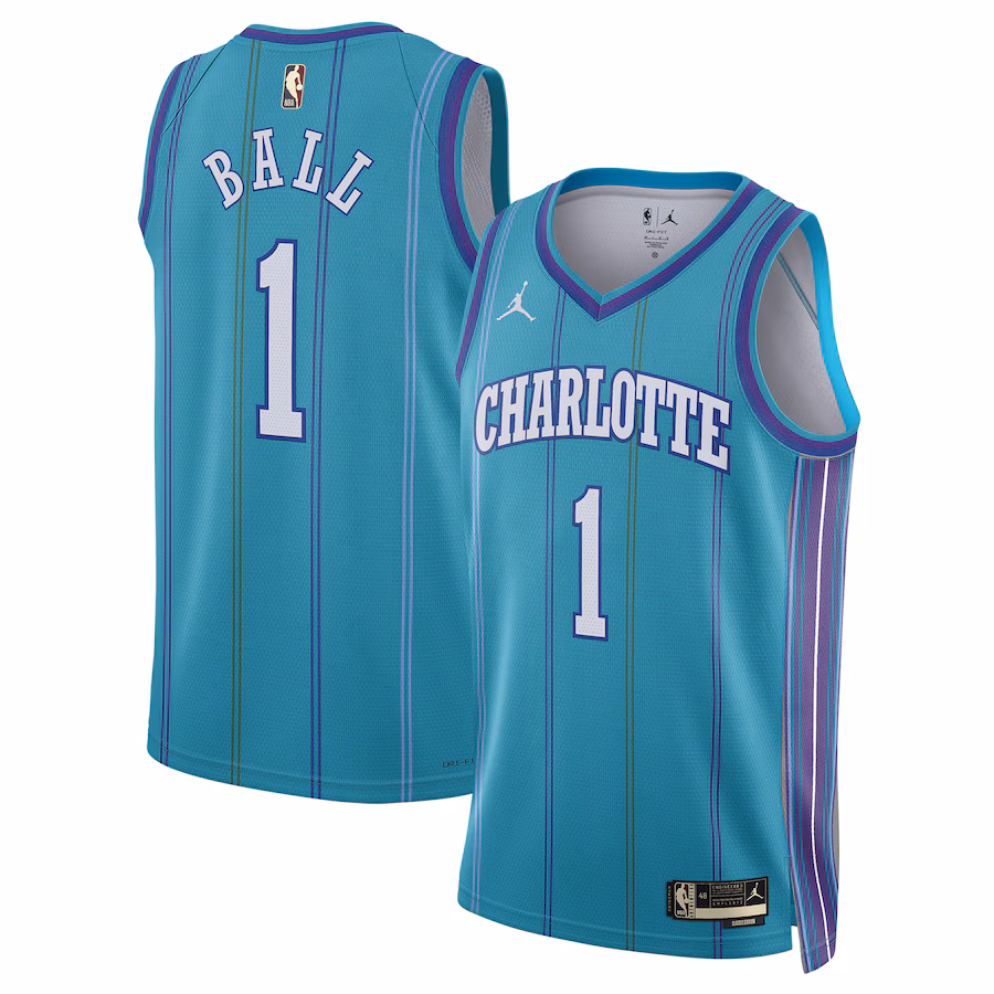 Unisex Charlotte Hornets LaMelo Ball Jordan Brand Teal 2023/24 Swingman Replica Jersey - Classic Edition - Puhuasuan