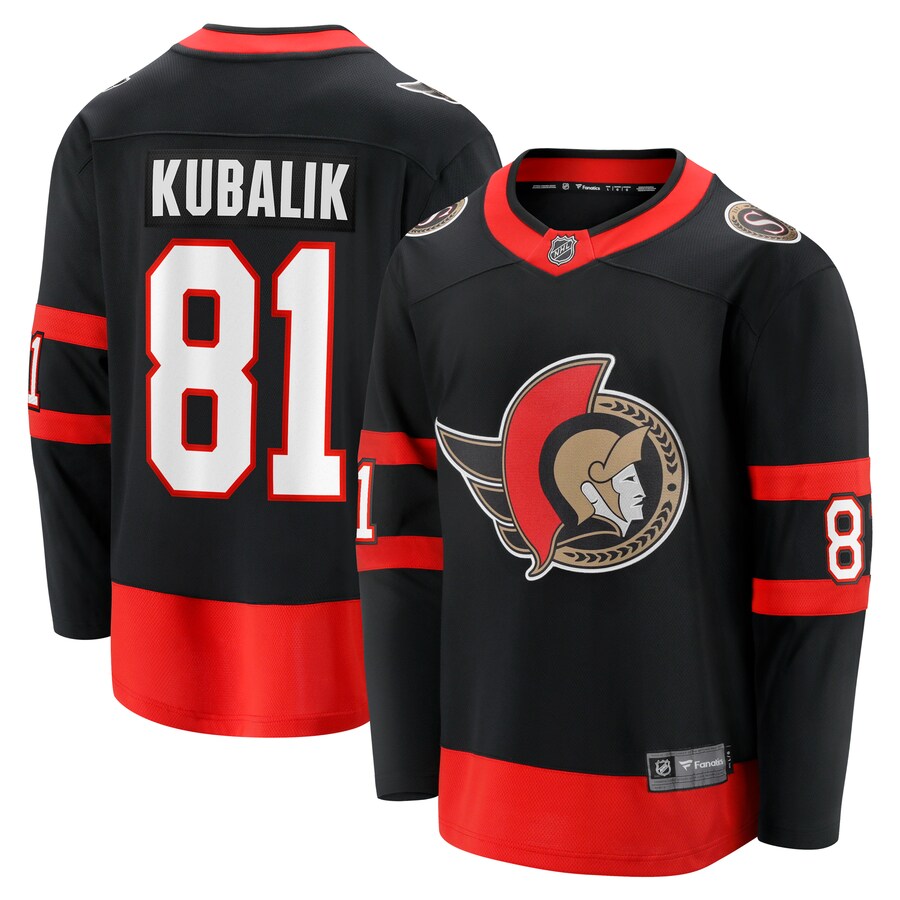 Men's Ottawa Senators Dominik Kubalik Fanatics Branded Black Home Breakaway Jersey - Puhuasuan
