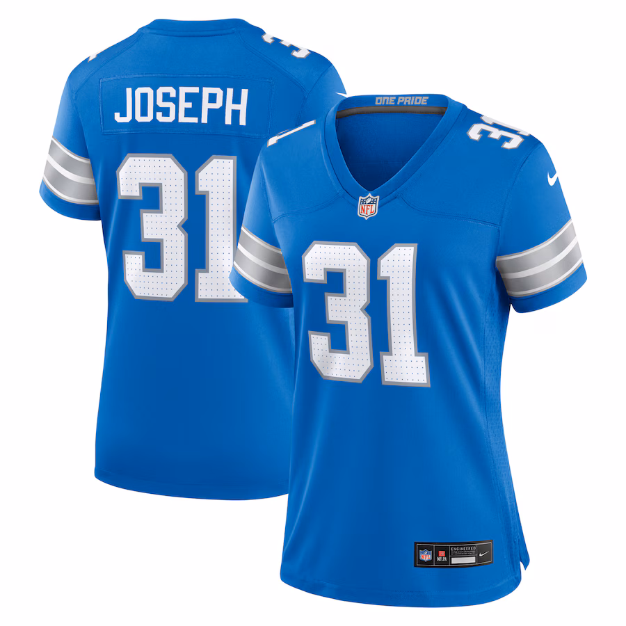 Women's Detroit Lions Kerby Joseph Nike  Blue Team Game Jersey - Puhuasuan