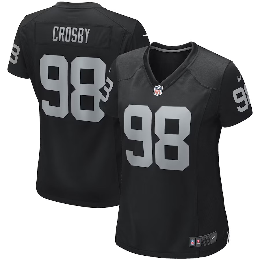 Women's Las Vegas Raiders Maxx Crosby Nike Black Game Jersey - Puhuasuan